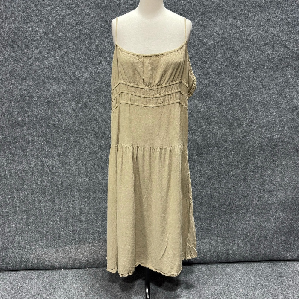 WeWoreWhat Dress Womens XL Beige Scoop Neck Strappy Backless Midi Sundress